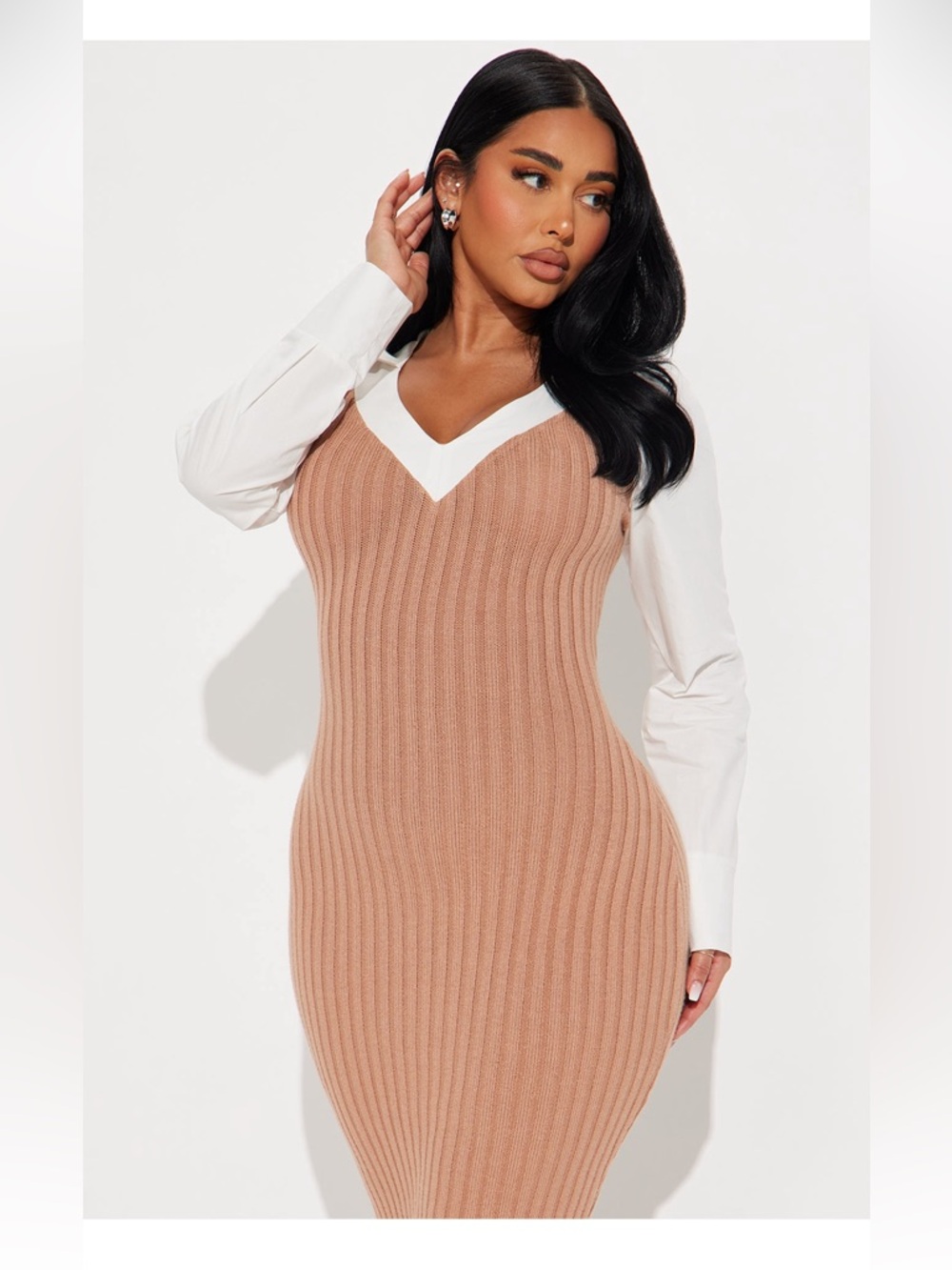 Fashion Nova Take You Serious Sweater Maxi Dress